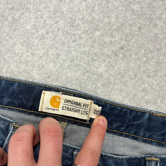 Carhartt Jeans Womens 10 Blue Straight Denim Cotton Blend Medium Short 32x29 - Picture 9 of 11